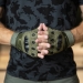 Тактические перчатки беспалые c твёрдой защитой, олива