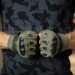 Тактические перчатки беспалые c твёрдой защитой, олива