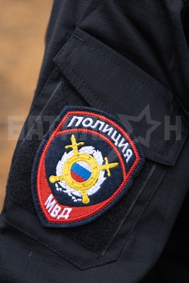 Шеврон Полиции нового образца МОБ на липучке, тёмно-синий