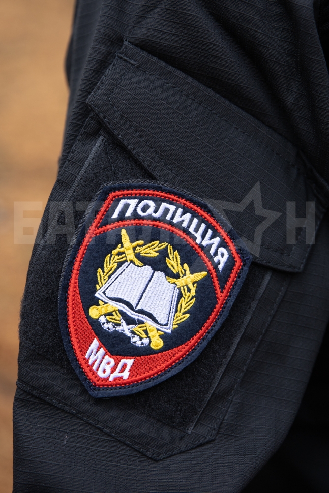Шеврон Полиции нового образца Образовательные учреждения на липучке, тёмно-синий