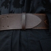 Ремень офицерский кожаный, коричневый (железная пряжка)